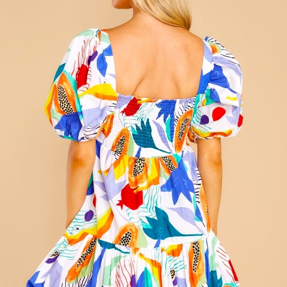 Oliphant Handcrafted Cotton Square Neck Mini Dress - New with Tags - Picture 3 of 6